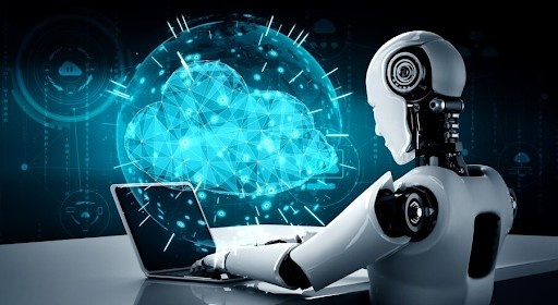 Robot on laptop